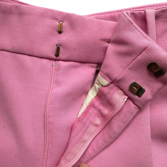 Zara High Waisted Pink Trouser Pants Cropped Ankle XL - Picture 8 of 8